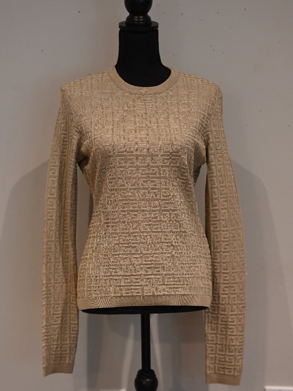 Givenchy 4G Monogram Knit Sweater Medium Beige